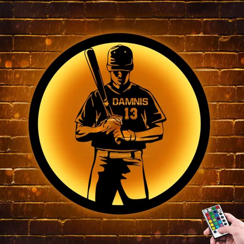 Miniatura 4 de Regalos de béisbol personalizados para niños y niños, letreros de neón personalizados para decoración de pared, luces de neón deportivas, barra LED