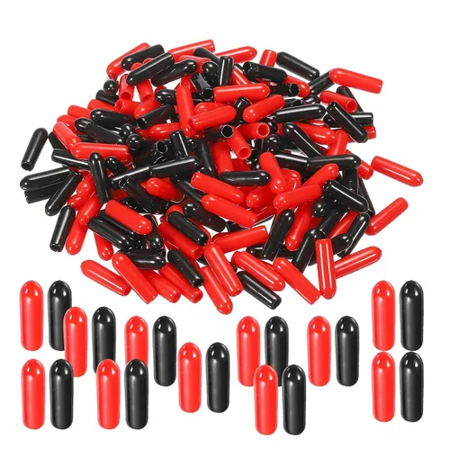 Miniatura 51 de MECCANIXITY 50 unids tapas de goma Surtido de 0.079 in PVC vinilo tornillo rosca protector para tornillo tornillo negro rojo