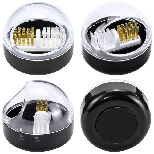 Miniatura 3 de Estuche de herramientas limpiador de uñas con cepillo de alambre de acero y cepillo de nailon para limpiar brocas de carburo/cerámica, diseño