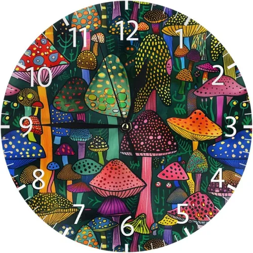Miniatura 19 de Reloj de pared redondo tribal étnico teñido anudado, silencioso, sin tictac, relojes decorativos de cuarzo a pilas, relojes de escritorio Teñido