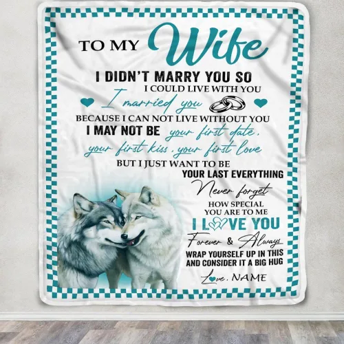 Miniatura 3 de Manta personalizada con texto en inglés «To My Wife from Husband When I Tell You I Love You Wife», manta de forro polar personalizada