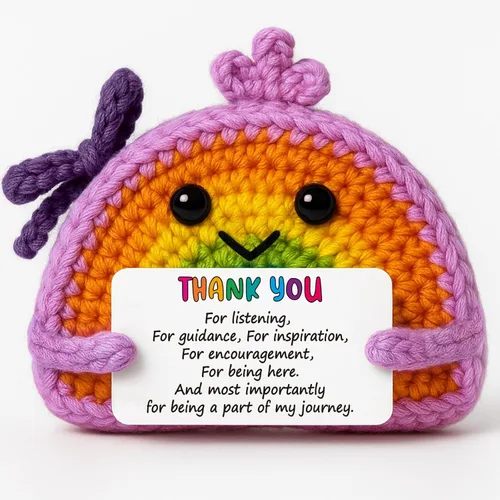 Miniatura 12 de Regalo de agradecimiento – Muñeca arcoíris de ganchillo con tarjeta "Make the Difference" – Decoración de agradecimiento para profesores, compañeros