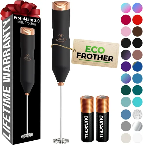 Miniatura 80 de Zulay Kitchen - Batidor eléctrico de mano para café, lattes, capuchinos, matcha y chocolate caliente, mezclador portátil para bebidas, accesorio