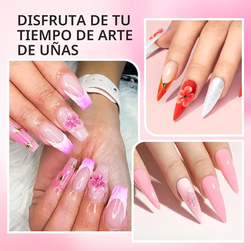 Miniatura 7 de MelodySusie Juego de 3 brochas acrílicas para uñas, tamaños 8/10/14, herramienta profesional de arte de uñas para aplicación acrílica, polvo, A-Rosa