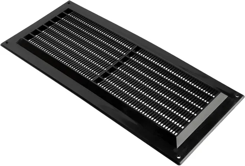 Miniatura 4 de Cubierta de ventilación negra de 5 x 12 pulgadas (exterior), rejilla de ventilación de plástico con malla protectora, cubierta de ventilación