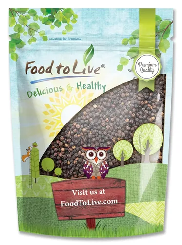 Food to Live - Pimienta negra entera, granos de pimienta seca de 1 libra, Kosher, vegano, especias a granel. Sabor fuerte y picante. Rico en