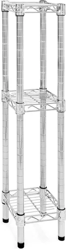Shelving Inc. Estantería de alambre cromado de 8 pulgadas de profundidad x 8 pulgadas de ancho con estantes de 3 niveles, capacidad de peso de 800