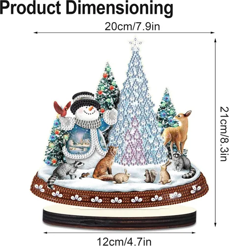 Miniatura 2 de antor Kit de adornos de escritorio con diseño de árbol de Navidad, muñeco de nieve, pintura de diamante, para adultos, principiantes, arte de Árbol