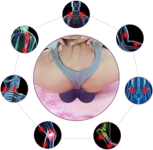Miniatura 5 de Bola de masaje de maní, doble bola de lacrosse para cuello y espalda, bola masajeadora de liberación miofascial de densidad media para masaje