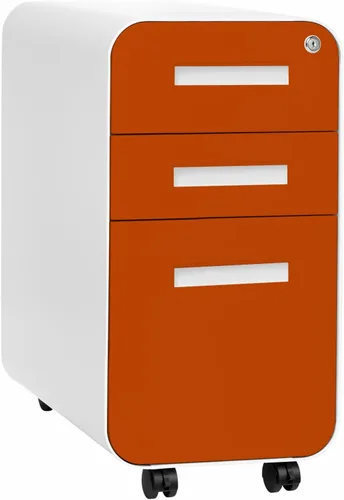 Miniatura 9 de Laura Davidson Furniture Stockpile Archivador móvil delgado de 3 cajones con cerradura - Archivador de metal para debajo del escritorio, carpetas