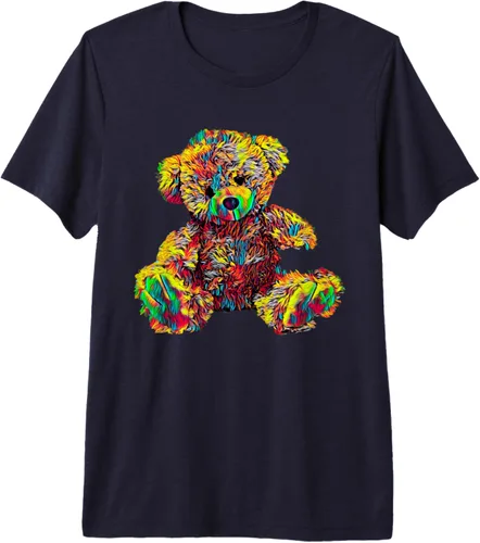 Miniatura 6 de Lindo oso de peluche de peluche camiseta premium, Negro