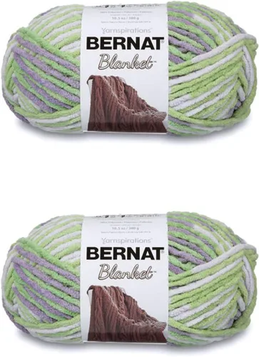 Miniatura 40 de Bernat - Estambre para mantas súper esponjoso acrílico, 2 paquetes de 300g/10.5 onzas, #6, chenilla gruesa de peso pesado para tejer y crochet