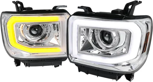 Miniatura 11 de SPEC-D TUNING Faros de proyector LED de tubo negro Compatible con 2014-2015 GMC Sierra 1500 2015-2019 2500HD 3500HD Ensamblaje de faros izquierdo +