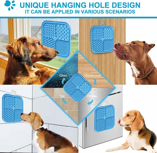 Miniatura 4 de Lesipee Alfombrilla para lamer perros y gatos, paquete de 2, patada para lamer de alimentador lento, juguetes para perros para aliviar la ansiedad