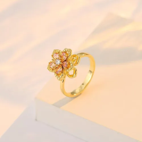 Miniatura 14 de Sunflower Ring Spinning Fidget Rings for Anxiety Open Adjustable Spinner Sun Ring Creative Relieving Stress Rotating Jewelry