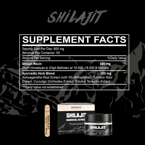 Miniatura 5 de Shilajit - Resina Shilajit orgánica pura del Himalaya, resina Shilajit natural con ácido fúlvico, más de 85 oligominerales, mezcla ayurvédica