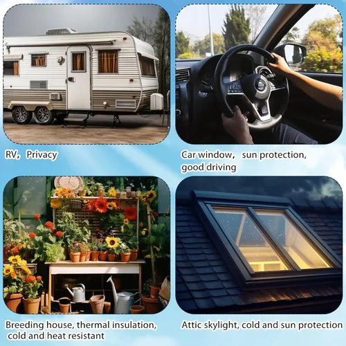 Miniatura 6 de Frienda Rollo de aislamiento reflectante para ventana de caravana de 47.2 pulgadas x 50 pies, doble papel de aluminio con burbujas de calor