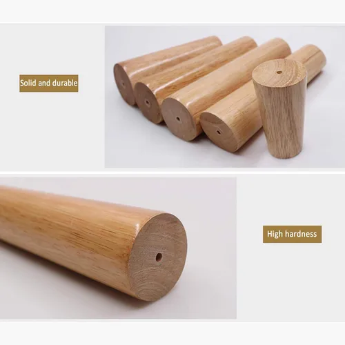 Miniatura 6 de Patas de madera maciza de roble barniz, patas rectas, patas de mesa de café, 2.4 – 27.6 in, para tocador, armario, con placa de montaje, tornillos