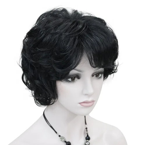 Miniatura 20 de Lydell Pelucas cortas y onduladas de 6 pulgadas, cabello sintético completo, estilo clásico (12TT26 marrón claro con reflejos)