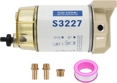 Miniatura 7 de S3227 Filtro de combustible Separador de agua de repuesto para motor fueraborda marino Mercury con púas de 3/8 pulgadas x 1/4 pulgadas NPT