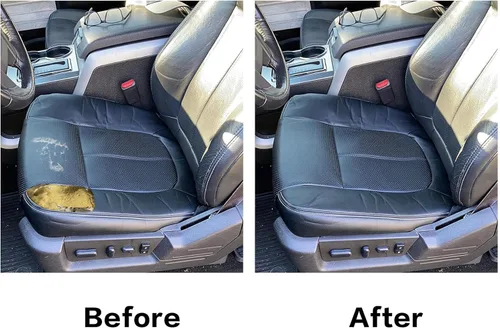 Miniatura 2 de Priprilod Funda de asiento de repuesto perforada de cuero negro compatible con Ford F250 F350 F450 F550 Lariat 2011 2012 2013 2014 2015 2016