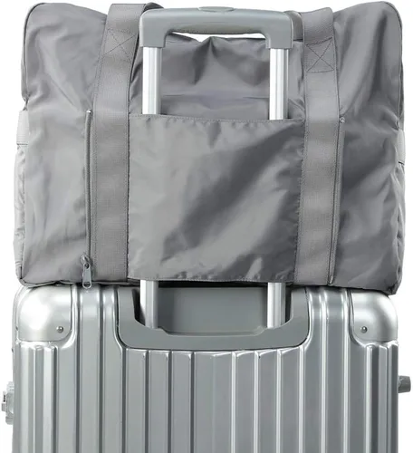 Miniatura 3 de VanFn Bolsa de viaje plegable, Bolsa de deporte de lona para gimnasio, Totalizadores de nailon a prueba de lluvia, Bolso de hombro deportivo, Bolsas