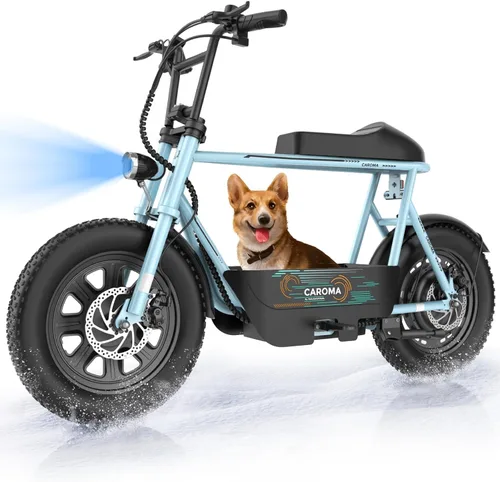 Miniatura 14 de Caroma Peak - Patinete eléctrico de 1200 W con asiento, motocicleta eléctrica de 16 pulgadas con neumáticos gruesos, rangos máximos de 30 millas