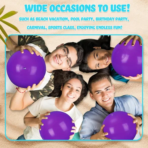 Miniatura 5 de Raiten 12 bolas de playa inflables de playa, bola inflable grande flotante para piscina, recuerdos de fiesta al aire libre, suministros de fiesta