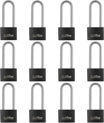 Miniatura 8 de Guliffen Paquete de 2 candados de aluminio con llave, cerradura de almohadilla con 1-9/16 pulgadas (1.575 in) de ancho, cerradura de llave