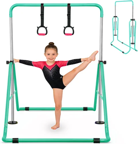 Miniatura 15 de Gymnastics Bar for Kids, Folding Gymnastic Horizontal Bars with Adjustable Height, Expandable Junior Training Bar for Home
