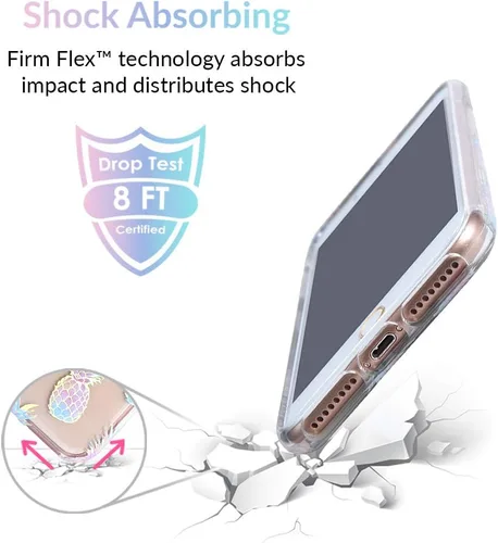 Miniatura 4 de VELVET CAVIAR Compatible con iPhone 7 Plus y iPhone 8 Plus, piña para mujeres y niñas, bonitas fundas protectoras transparentes (piñas holográficas)
