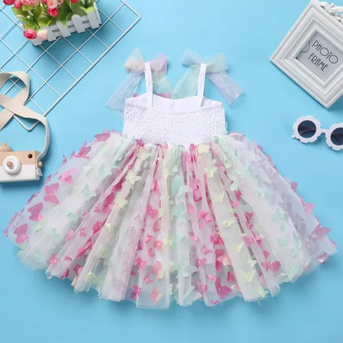 Miniatura 4 de Vestido de cumpleaños para niña, sin mangas, tirantes delgados, vestido de tutú de princesa, vestido de tutú para fiesta de tartas, sesión de fotos