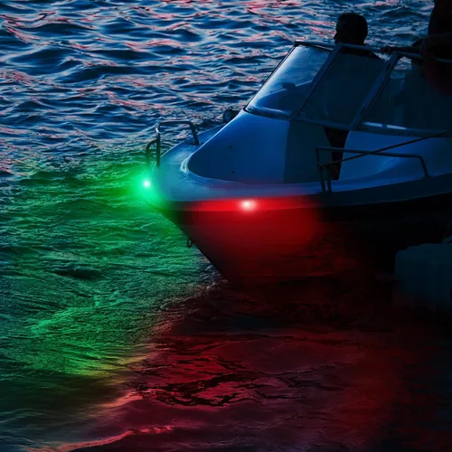 Miniatura 5 de Obcursco Luces de Navegación para Barco, LED Rojo y Verde de Montaje Vertical para Proa y Popa, Luces Marinas Impermeables IP67 para Pontones, Negro