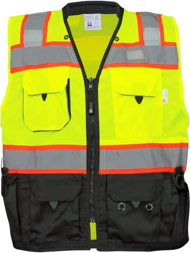 Global Glove GLO-099 - FrogWear HV - Chaleco de seguridad prémium para agrimensores de alta visibilidad