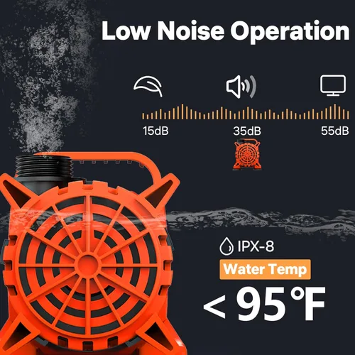 Miniatura 5 de DOKO Bomba de agua sumergible de 3100 GPH, bomba de estanque ajustable de 180° con cable de alimentación de 20 pies, bomba de acuario ultra