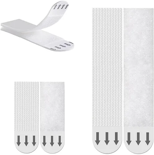 Miniatura 9 de 36 pares de tiras para colgar cuadros de 0.63 x 1.81 pulgadas, tiras adhesivas para colgar en la pared, sin agujeros, marcos de fotos para colgar
