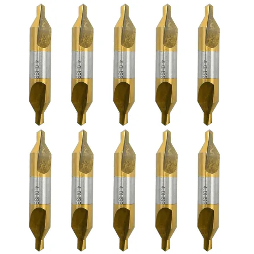 Miniatura 8 de MDEOOSKY Paquete de 10 brocas centrales de 0.069 pulgadas – M2 HSS revestimiento de titanio, avellanado combinado de 60° para torno de precisión