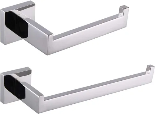 Miniatura 12 de GERZWY Juego de accesorios de baño negro mate SUS304 acero inoxidable ducha de baño conjunto 2 piezas (soporte de papel higiénico toalla anillo)