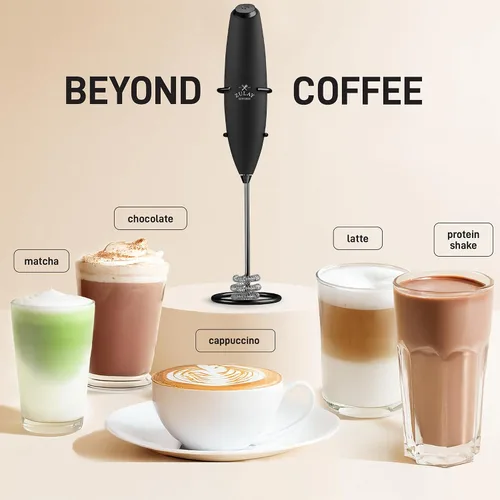 Miniatura 92 de Zulay Milk Boss Espumador de leche potente manual, hace espuma para latte, batidor para mezclar bebidas, café, miniespumador para capuchino, frappé