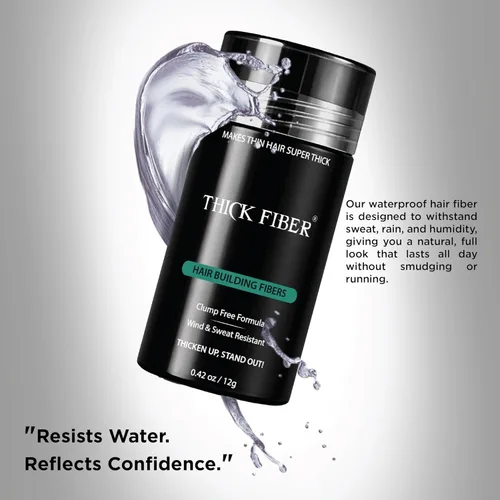 Miniatura 2 de THICK FIBER Fibras capilares Polvo de cabello para cabello fino botella de 0.44 oz Hace que el cabello fino se vea más grueso en segundos