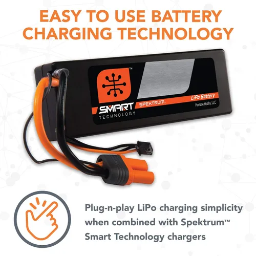Miniatura 3 de Spektrum Batería inteligente RC LiPo: 5000mAh 2S 7.4V 30C con conector IC3 (compatible con EC3), estuche rígido, SPMX50002S30H3, negro
