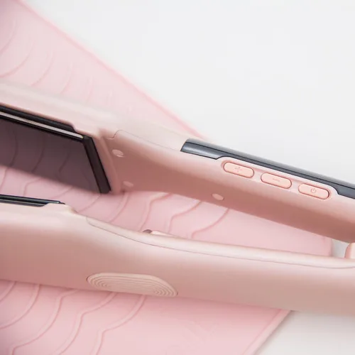 Miniatura 6 de ANGENIL Plancha Alisadora de Cabello Redonda Rosa Pro de Doble Voltaje, Plancha Plana de Titanio Alisadora y Rizadora de Cabello 2 en 1
