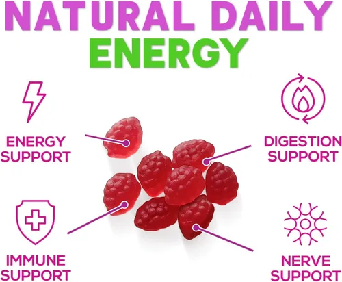 Miniatura 5 de Gomitas energéticas de vitamina B12, 3000 mcg por porción extra fuerte B 12 gomita para metabolismo, apoyo inmunológico, suplementos dietéticos