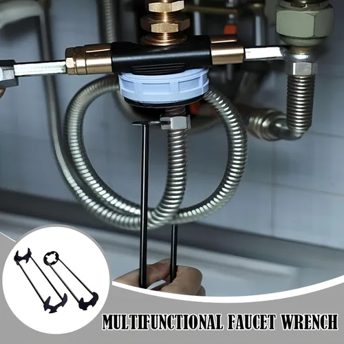 Miniatura 4 de Llave de fregadero multifuncional, herramientas universales de fontanería para debajo del fregadero, herramienta de plomería universal para espacios