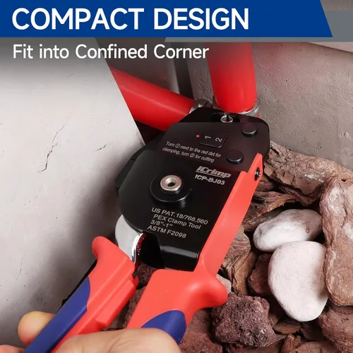 Miniatura 4 de iCrimp Kit de Herramienta de Pinza para Tubería PEX de Una Mano, Herramienta de Crimpado PEX con Función de Remoción para Anillos de Abrazadera