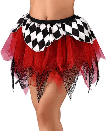 TWINKLEDE Falda de disfraz de Halloween, faldas de tul irregulares para el Día de los Muertos, falda tutú de fiesta para mujeres y niñas