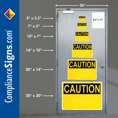 Miniatura 5 de ComplianceSigns. com PRECAUCIÓN El generador de espera comienza automáticamente la etiqueta de OSHA, 5x3.5 pulgadas 4-Pack de vinilo