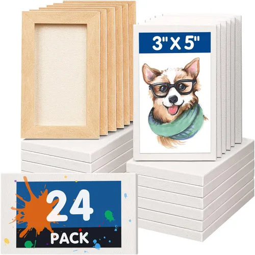 Miniatura 41 de FIXSMITH Lienzo blanco estirado de 12 x 16 pulgadas, paquete a granel de 8, imprimado, 100 % algodón, perfil de 5/8 pulgadas, paquete de gran valor