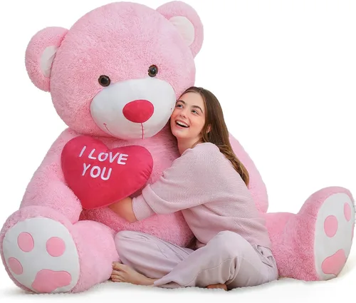 Miniatura 22 de MaoGoLan Oso de peluche gigante de 52" Oso de peluche - Te amo Corazón rojo Oso de peluche grande para regalo de San Valentín, aniversario, larga