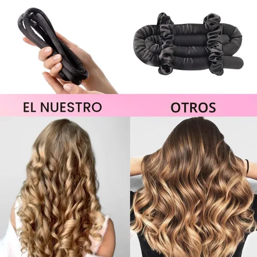 Miniatura 5 de Lanzhire Cintillo rizador sin calor para cabello largo y corto - Rizadores sin calor delgados para dormir (negro)